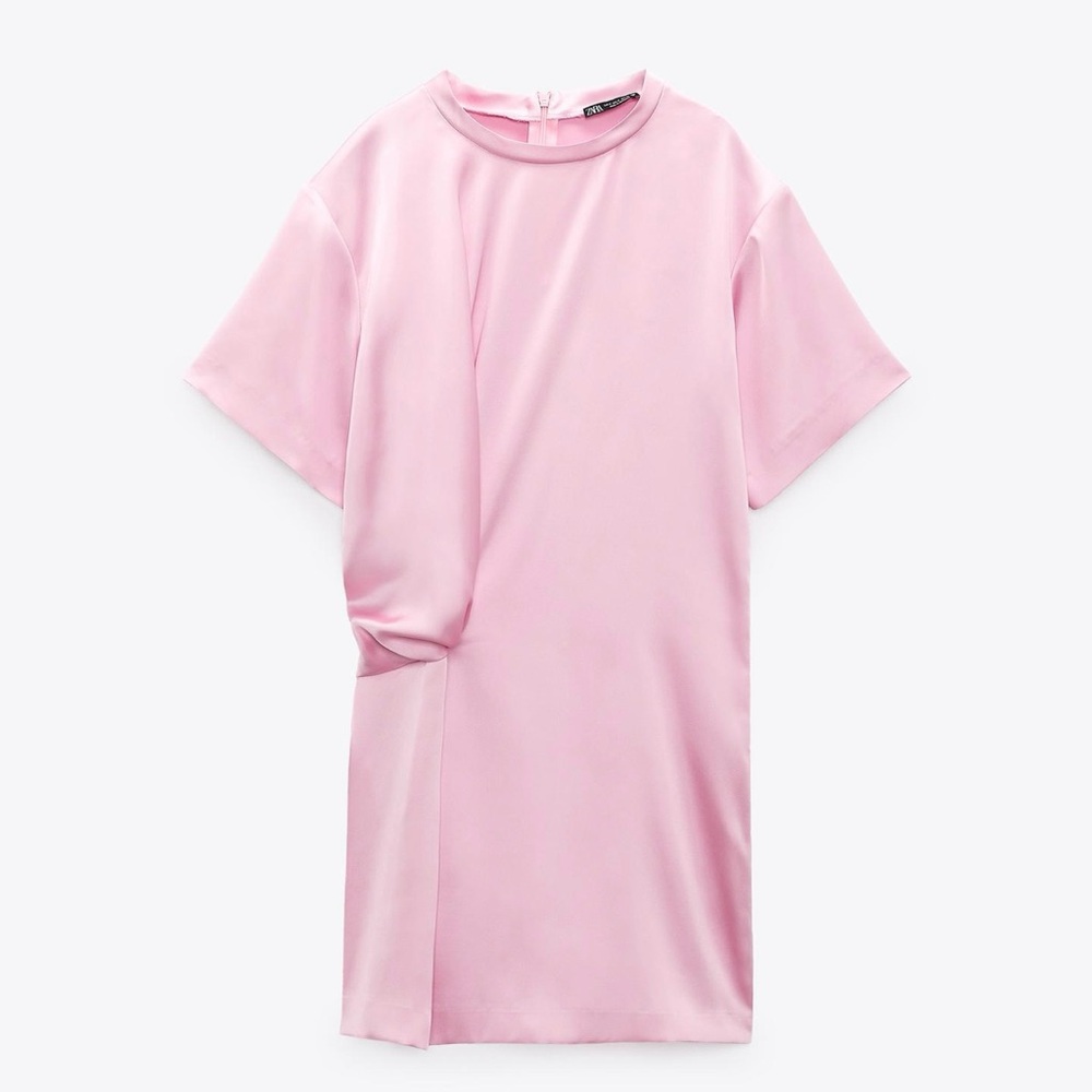 New Zara Gorgeous New  Pink Satin Mini Dress ✨